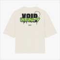 Camiseta com estampa traseira de "VOID INFINITY" com efeito de tinta escorrendo, acompanhada por "STREET RACING CLUB" em arco e "ESTD 2023" abaixo.