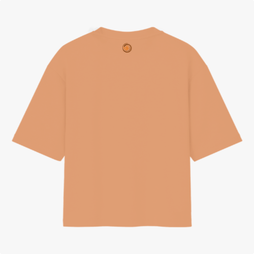 Camiseta com estampa frontal de texto estilizado "latino y forrozeiro" no canto superior esquerdo e estampa traseira de espiral decorativa centralizada no topo.