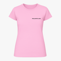 Camiseta com estampa frontal de texto discreto "Fouetté Lab" e estampa traseira de ilustrações demonstrando passos de balé em estilo gráfico minimalista.