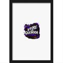 Quadro com estampa central de "Vibe de Quebrada" em estilo grafite, com detalhes urbanos e manchas artísticas envolvendo o texto em destaque.