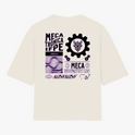 Camiseta com estampa frontal de logotipo do Instituto Federal de Pernambuco Campus Caruaru e estampa traseira com temática de mecatrônica, engrenagens e inscrições.