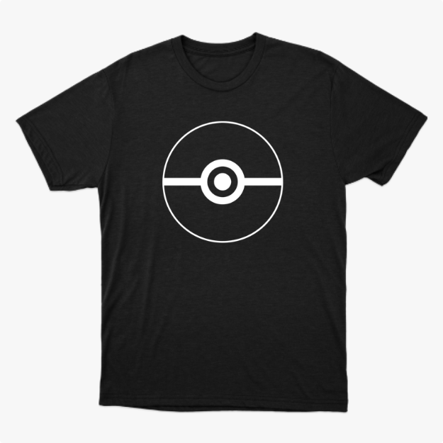 Camiseta com estampa frontal de um círculo com uma linha horizontal ao centro, detalhado com um círculo menor no meio, lembrando um design geométrico.