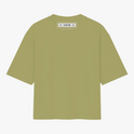 Camiseta com estampa traseira de retângulo contendo símbolos circulares nos cantos, a palavra "VOID" no centro, e abaixo "INFINITY" em fonte discreta.