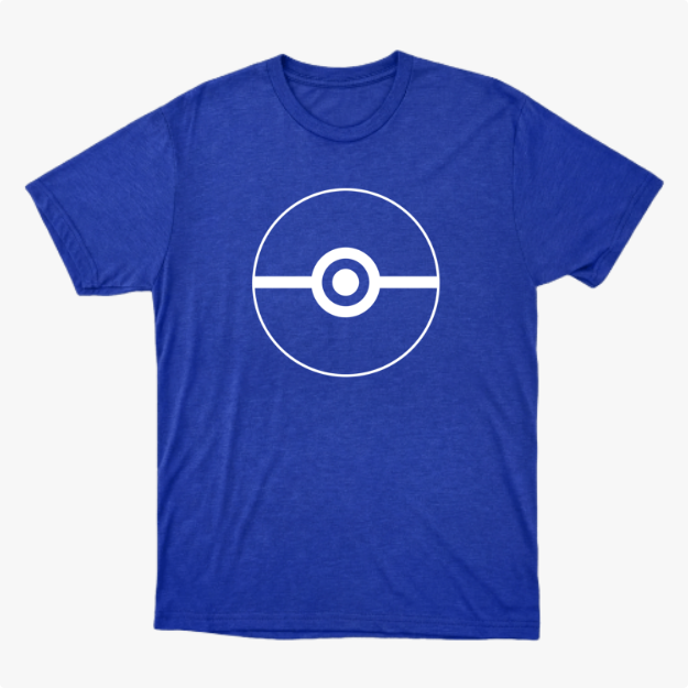Camiseta com estampa frontal de um círculo com uma linha horizontal ao centro, detalhado com um círculo menor no meio, lembrando um design geométrico.