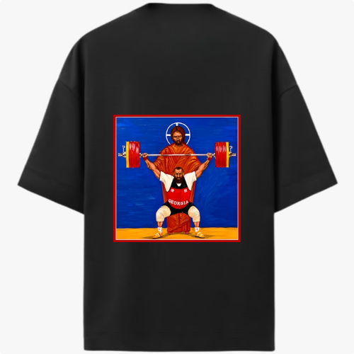 "Camiseta Oversized Premium Jesus Sustenta Sua Força" Camiseta Oversized Premium