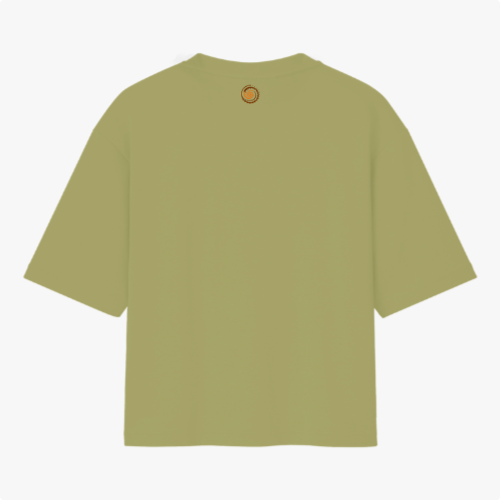 Camiseta com estampa frontal de texto estilizado "latino y forrozeiro" no canto superior esquerdo e estampa traseira de espiral decorativa centralizada no topo.