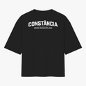 Camiseta com estampa frontal de "IRON DISCIPLINE" com design gráfico e estampa traseira de "CONSTÂNCIA IRON DISCIPLINE" em fonte destacada e marcante.