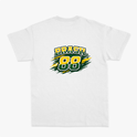 Camiseta com estampa frontal de "Rawbeat 88" em estilo gráfico dinâmico e estampa traseira de "Brasil 88" com design arrojado e número destacado.