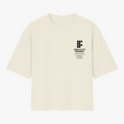 Camiseta com estampa frontal de logotipo do Instituto Federal de Pernambuco Campus Caruaru e estampa traseira com temática de mecatrônica, engrenagens e inscrições.