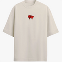 Camiseta com estampa frontal de "No Mercy Club" em estilo gotejante e estampa traseira de cobra desenhada com detalhes ousados em estilo gráfico.