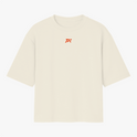 Camiseta com estampa frontal de símbolo estilizado "PK" e estampa traseira de cavaleiro medieval com cruz no peito, acompanhado do texto "PARKER SQUAD".