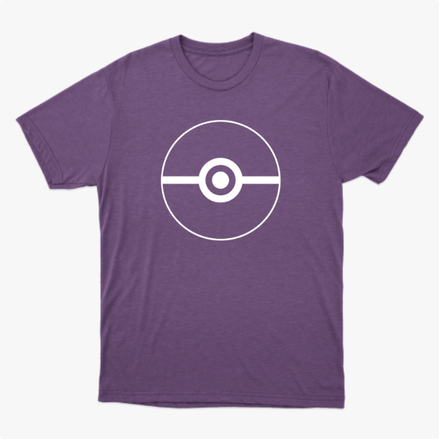 Camiseta com estampa frontal de um círculo com uma linha horizontal ao centro, detalhado com um círculo menor no meio, lembrando um design geométrico.