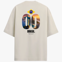 Moletom com estampa traseira de Cristo Redentor dentro de números, bandeira do Brasil acima e texto 'Brasil The Selection'.