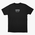 Camiseta com estampa frontal de "Iron Discipline" e design de montanhas, e estampa traseira de "CONSTÂNCIA Iron Discipline" em letras destacadas.