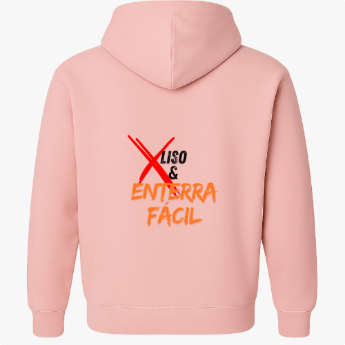 Moletom com estampa frontal de cesta de basquete e palavra "Basquete" e estampa traseira de texto estilizado "X Liso & Enterra Fácil".