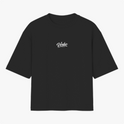 Camiseta com estampa frontal de lettering minimalista com a palavra "Verbo" e estampa traseira de globo terrestre, azimute, "IDE" e referência bíblica "Marcos 16:14".