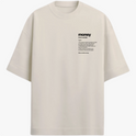 Camiseta com estampa frontal de texto "money" em fonte grande, acompanhado de definição em inglês detalhada e frase "Show me the money" na parte inferior.