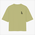 Camiseta com estampa frontal de texto "A.SP.PAS" verticalmente e estampa traseira de mapa contornado com "1554" centralizado e "SÃO PAULO" abaixo.