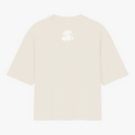 Camiseta com estampa frontal de texto 'Still Be Blessed' acompanhado de um halo, e estampa traseira de texto estilizado 'God is Good'.
