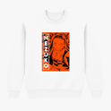Moletom com estampa frontal de personagem em traços escuros contornados por um retângulo junto ao nome "Nezuko" em letras verticais estilizadas.