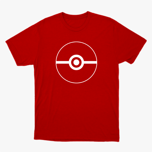 Camiseta com estampa frontal de um círculo com uma linha horizontal ao centro, detalhado com um círculo menor no meio, lembrando um design geométrico.