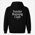 Moletom com estampa frontal de texto simples "Sunday Running Club" no peito e estampa traseira maior com o mesmo texto com adicional "ninexproject".