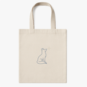 Ecobag com estampa frontal de um lobo estilizado sentado olhando para uma estrela, em linhas finas e elegantes.