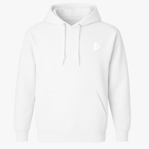 Moletom com estampa frontal de logotipo minimalista geométrico localizado no lado esquerdo do peito.