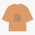 Camiseta com estampa frontal de um caça-palavras com letras agrupadas em quadrado e título "Salmos 24:4" destacado em escrita cursiva no topo.