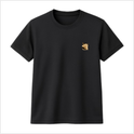 Camiseta com estampa frontal de desenho estilizado de um cachorro de perfil, oferecendo um visual distinto que valoriza detalhes minimalistas e elegantes.