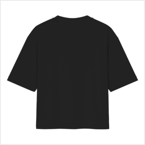 Camiseta com estampa frontal de pequenas letras formando a palavra "rninesproject" no centro e sem estampa traseira, mantendo o design minimalista.