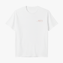 Camiseta com estampa frontal de assinatura estilizada e estampa traseira de raposa carregando bandeira, acompanhada de palavras "brasil" e "éclats girls".