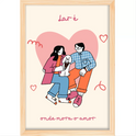 {"product-type":"quadros","description":"Quadro com estampa ilustrativa de casal e cachorro sobre coração grande, pequenos corações e palavras 'lar é onde mora o amor' ao redor."}