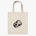 Ecobag com estampa frontal de astronauta flutuando dentro de uma cápsula espacial, rodeado por instrumentos, em um design estilizado e moderno.