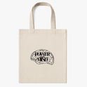 Ecobag com estampa frontal de ilustração de cérebro estilizado em contorno, contendo a frase "Power of the Mind" em letras maiúsculas e destacadas.