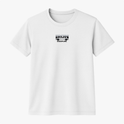 Camiseta com estampa frontal de texto tridimensional "IRON DISCIPLINE" em estilo metálico, realçando um design robusto e moderno.