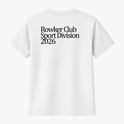 Camiseta com estampa frontal de "Rowker Sport Division" e estampa traseira de "Rowker Club Sport Division 2026".