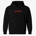 Moletom com estampa frontal de lettering estilizado de "presságio" e estampa traseira de círculo com texto "Maffie Records" em design marcante.