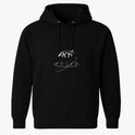 Moletom com estampa frontal de linha que forma um lobo detalhado, acompanhado de texto estilizado, criando um design minimalista e sofisticado.