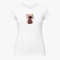 Camiseta com estampa frontal de caveira com chapéu de cowboy e chifres, acompanhada da palavra "Cowgirl" duas vezes e inscrição "Keep Messin".
