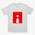 Camiseta com estampa frontal de um troféu estilizado em destaque, acompanhado dos anos 1981, 2019, 2022, 2025 no topo em fonte nítida.