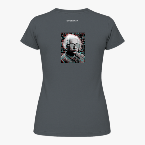 [Camiseta] com estampa frontal de símbolo geométrico com letra estilizada e estampa traseira de rosto icônico pixelado, acompanhado de texto discreto.
