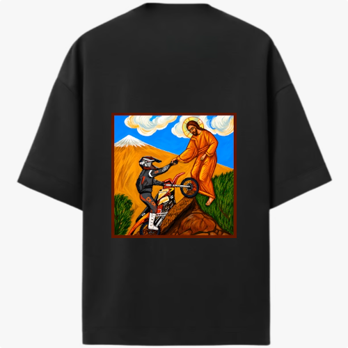 "Camiseta Oversized Premium Jesus Levanta os Destemidos" Camiseta Oversized Premium