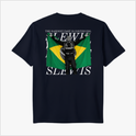 Camiseta com estampa frontal de número "44" e estampa traseira de figura de campeão segurando uma bandeira do Brasil, sobreposta a texto inspirador.