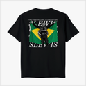 Camiseta com estampa frontal de número "44" e estampa traseira de figura de campeão segurando uma bandeira do Brasil, sobreposta a texto inspirador.