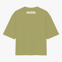 Camiseta com estampa traseira de texto pequeno centrado contendo as palavras "void infinity." sob uma linha horizontal.