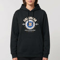 Moletom com estampa frontal de emblema esportivo centralizado, com texto "Columbus", ano "1987", estrelas e detalhes "Athletic Departement".