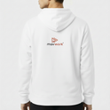 Moletom com estampa frontal de logotipo estilizado envolvendo triângulo duplo e texto "movwork" e estampa traseira idêntica com mesmo logotipo centralizado.