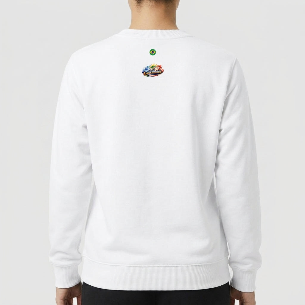 Moletom com estampa frontal de logotipos 