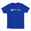 Camiseta com estampa frontal de linhas horizontais estilizadas seguidas do texto "LIZZYECORP." em uma fonte moderna, criando um visual minimalista.